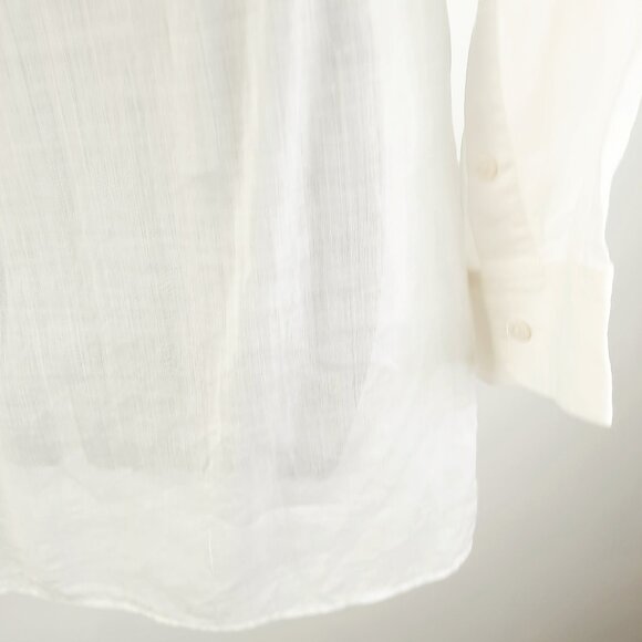 Large Bohemian Long Sleeve Button Up 100% Cotton / Linen Summer Tunic Blouse - Picture 12 of 12